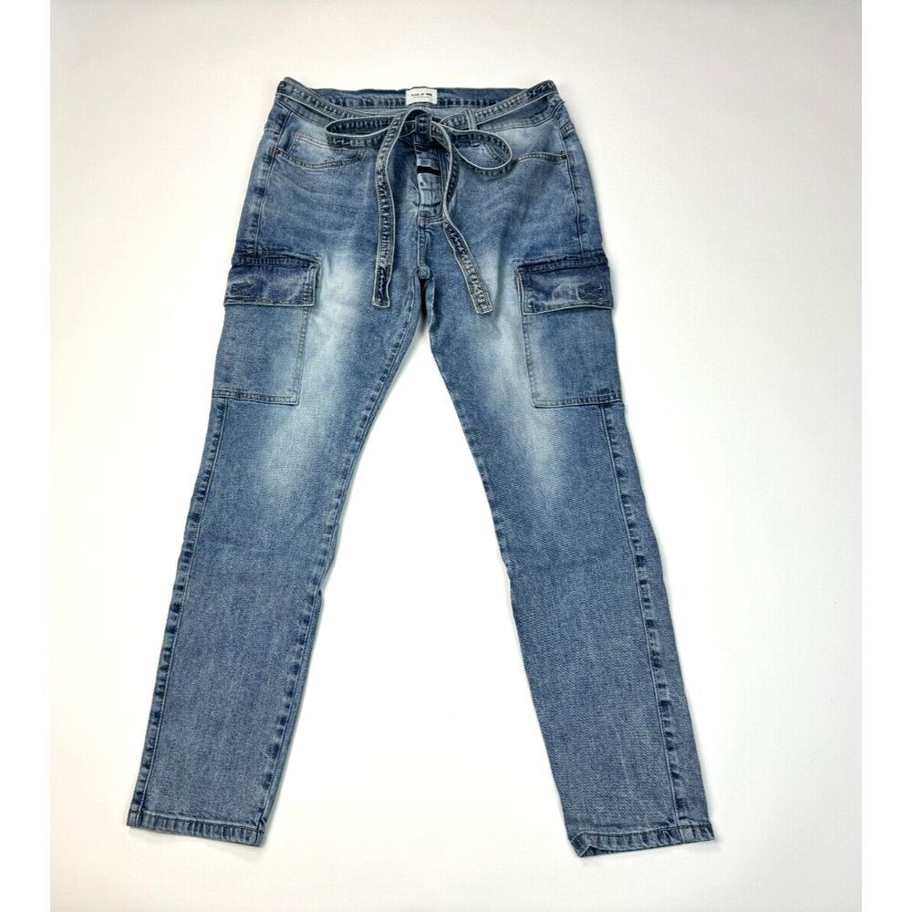 Fear of God Sixth Collection Belted Denim Jeans‎ Mens 36 EUC $995 Cotton Blue